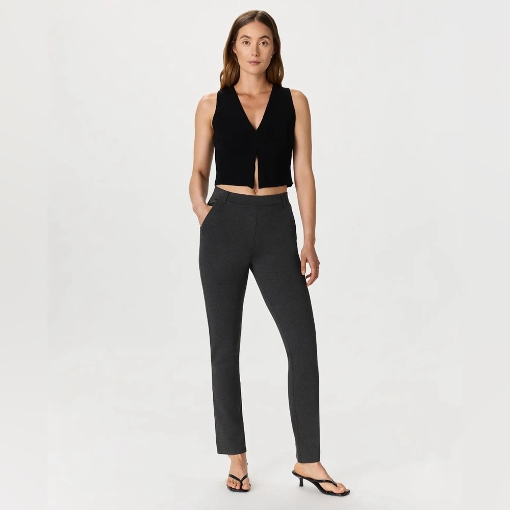 Quince Ultra-Stretch Ponte Straight Leg Pants in Charcoal